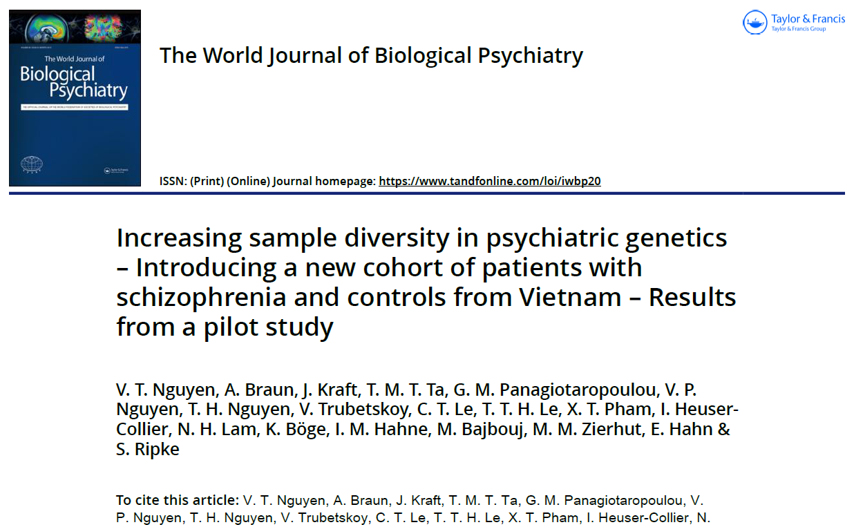 Increasing sample diversity in psychiatric genetics - Introducing a new cohort of patients with schizophrenia and controls from Vietnam - Results from a pilot study 