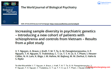 Increasing sample diversity in psychiatric genetics - Introducing a new cohort of patients with schizophrenia and controls from Vietnam - Results from a pilot study